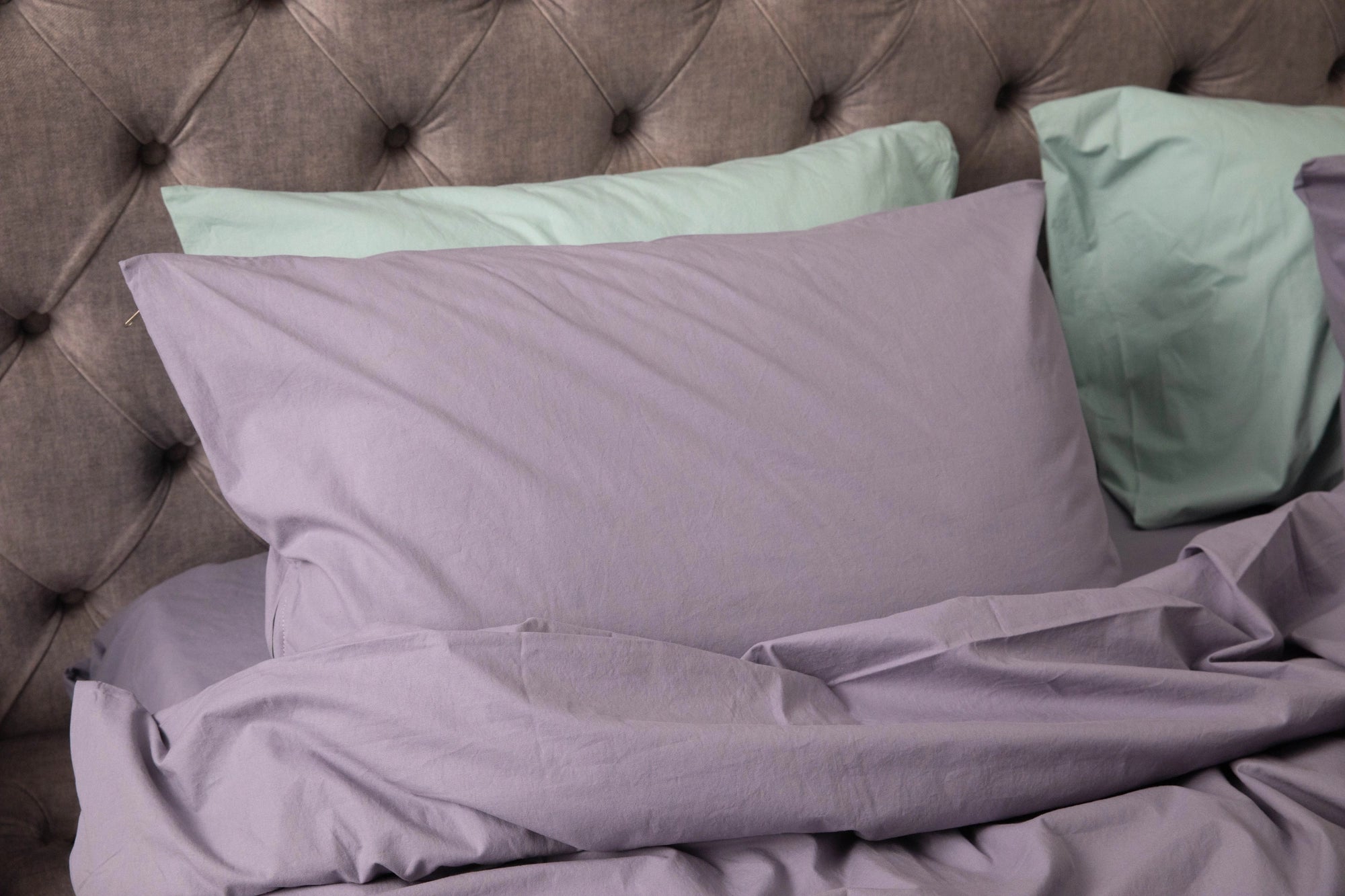 Lavender and seafoam pillowcases from Supreme Rest add a refreshing, eco-friendly twist to your bedding—crafted for serene comfort and understated elegance