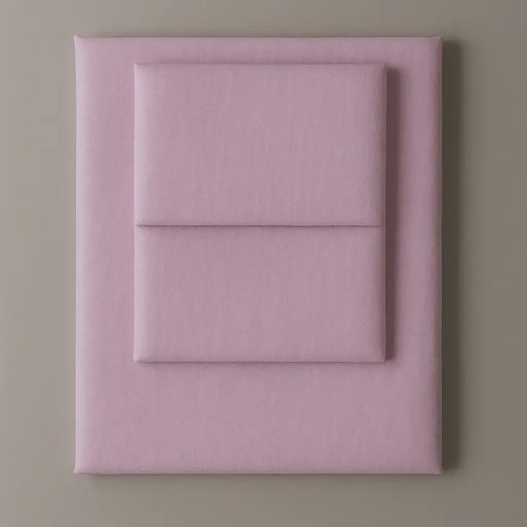 Supreme Rest Heavenly Lilac folded sheet and pillowcase set – eco-friendly custom bedding for elegant, soft, and sustainable sleep comfort.