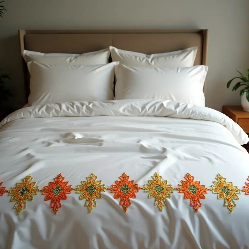 Detailed Ukrainian embroidery (Vinnytsia/Kyiv) on Supreme Rest textiles, highlighting rich Central Ukrainian culture.