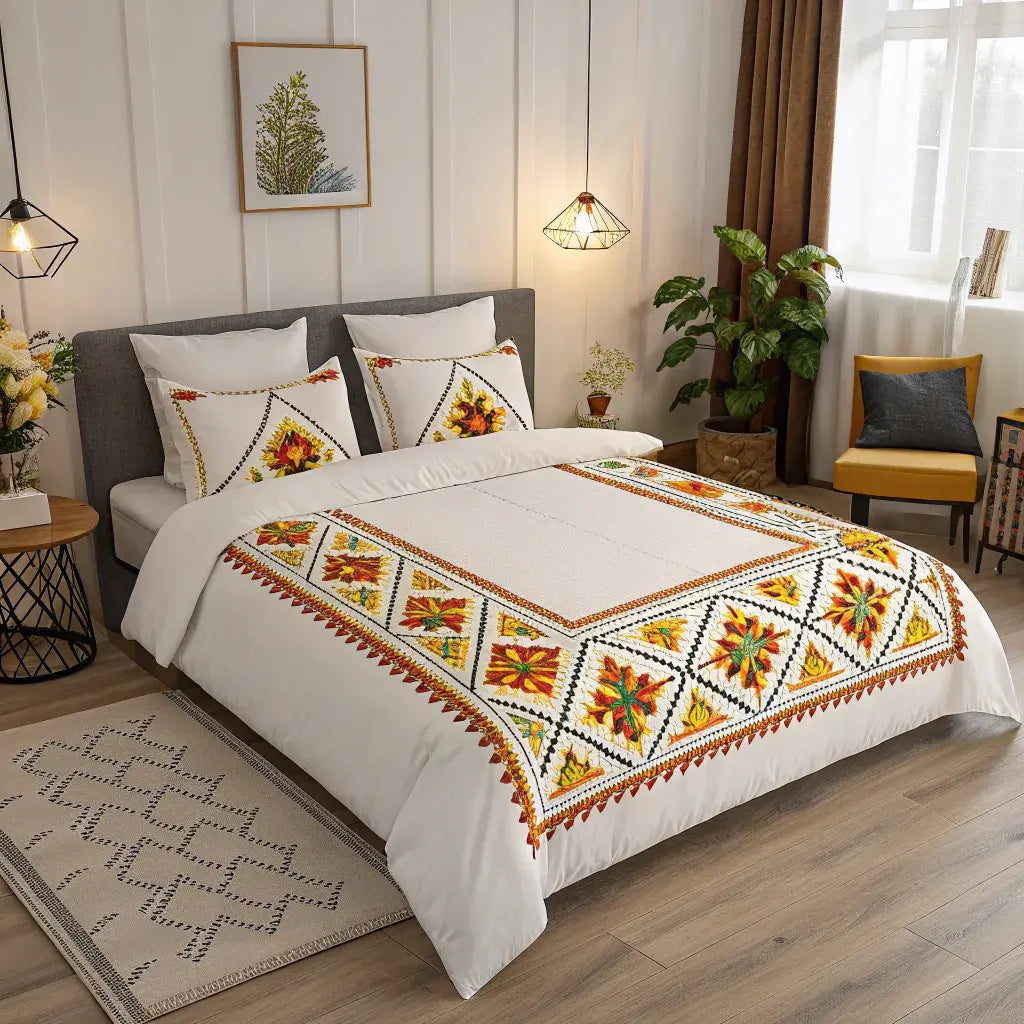 Supreme Rest sheets with fine Kyiv and Vinnytsia embroidery, celebrating genuine Ukrainian handmade quality.