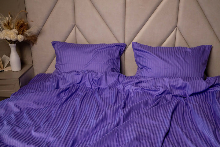 Supreme Rest Patagonian Lupine bedding set featuring a fitted sheet, duvet cover, and pillowcases.