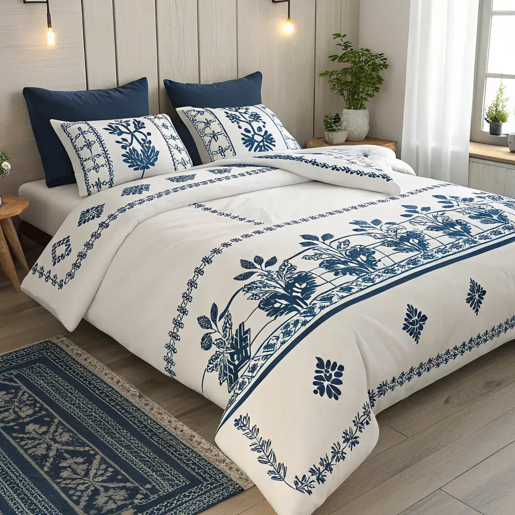 Supreme Rest bedding displays the artistry of traditional Ukrainian patterns from the Poltava and Chernihiv regions.