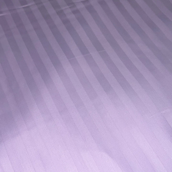 Supreme Rest lavender striped sateen sheet – eco-friendly custom bedding designed for luxurious comfort and restful sleep.